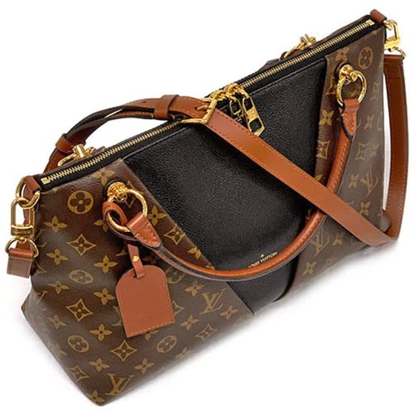 Louis Vuitton V Tote MM Monogram Shoulder Bag Black - Picture 5 of 9